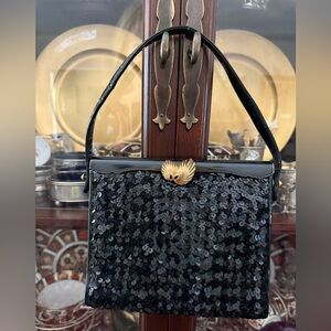 Vintage Nettie Rosenstein black glamour bag